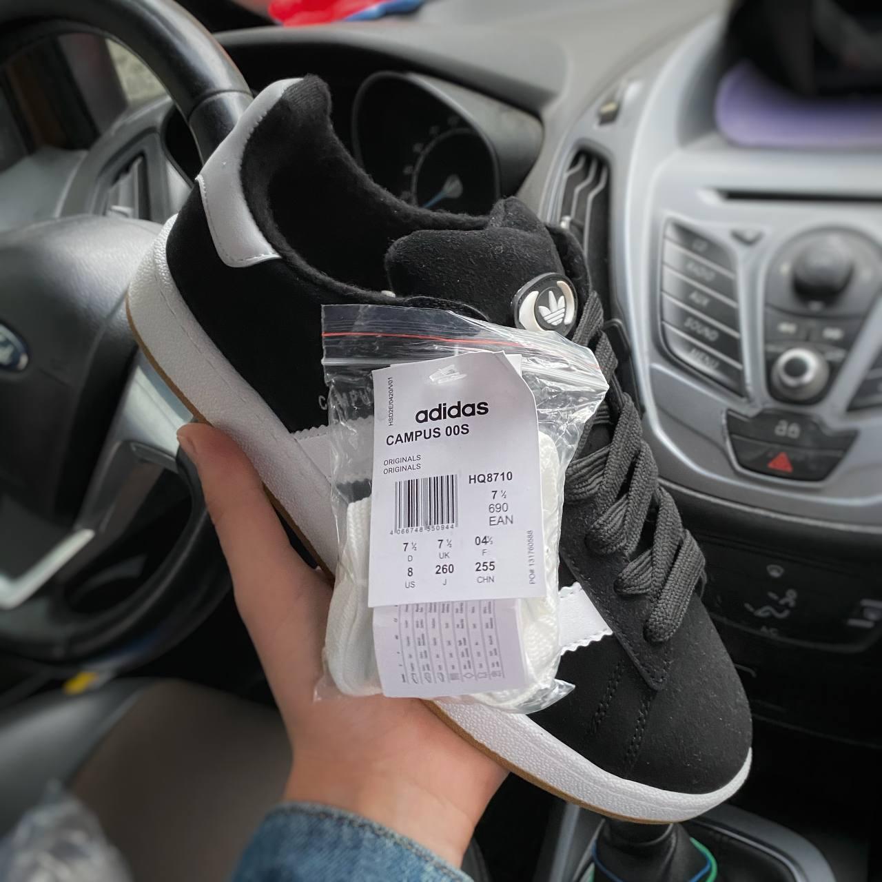 Стильні чоловічі кросівки Adidas Campus Black White 40-44