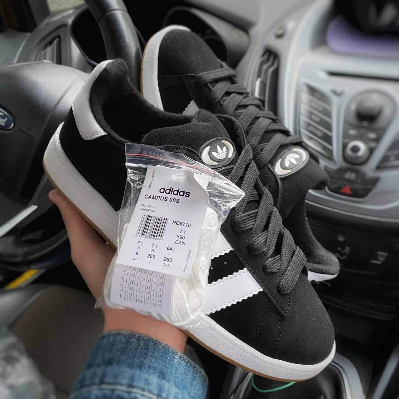 Стильні чоловічі кросівки Adidas Campus Black White 40-44