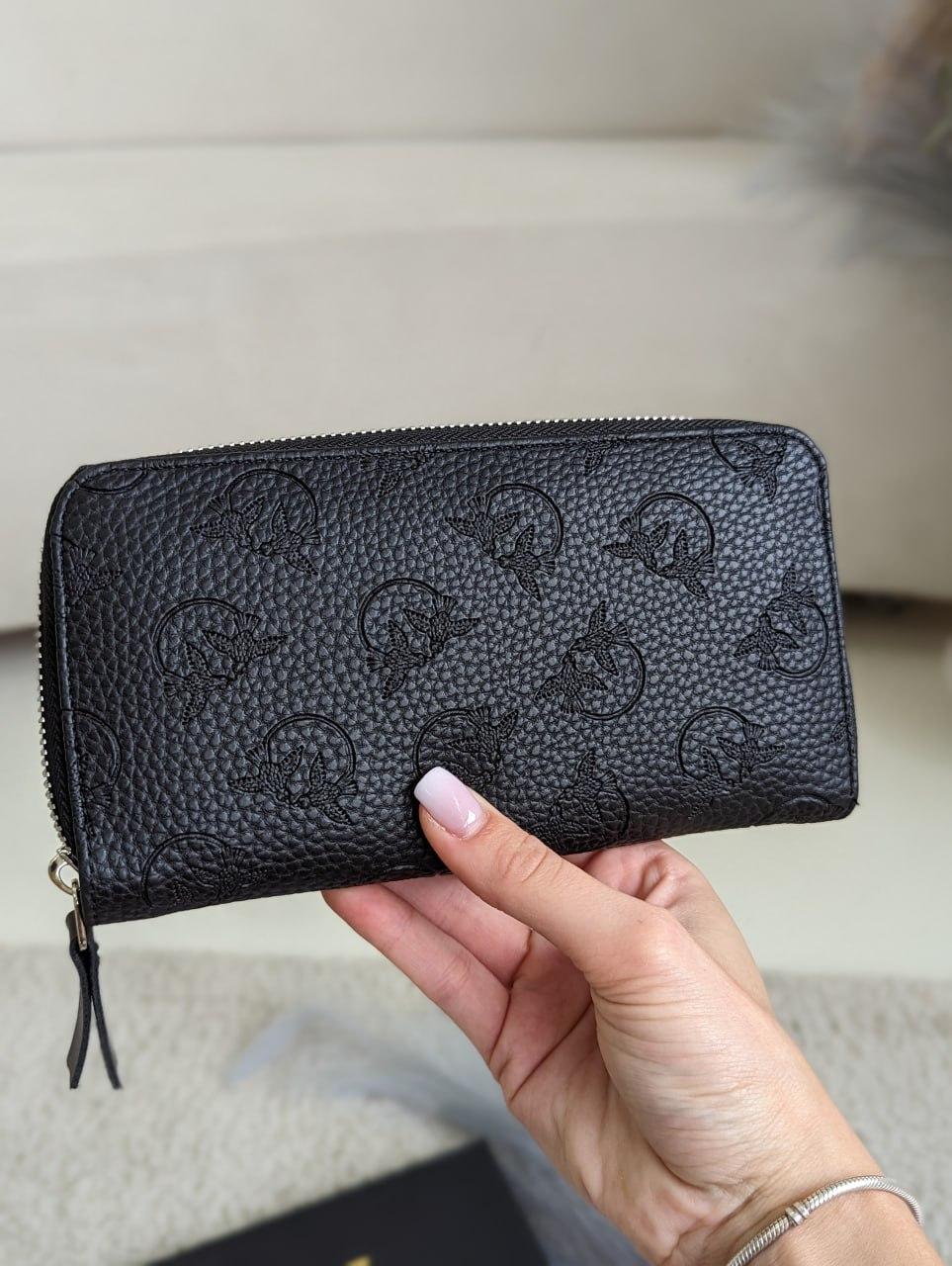 Чорний гаманець на блискавці Pinko Black Gold