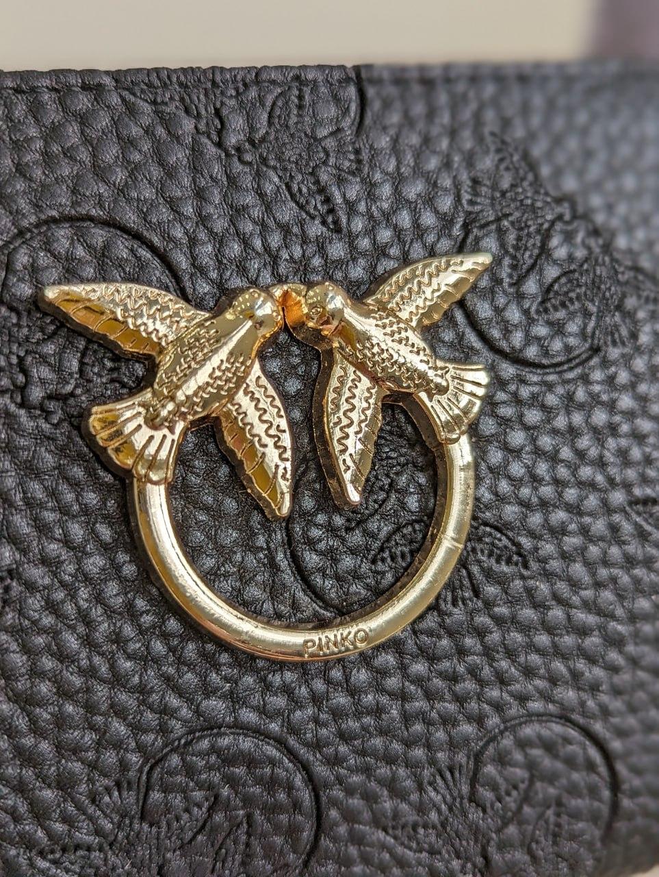 Чорний гаманець на блискавці Pinko Black Gold