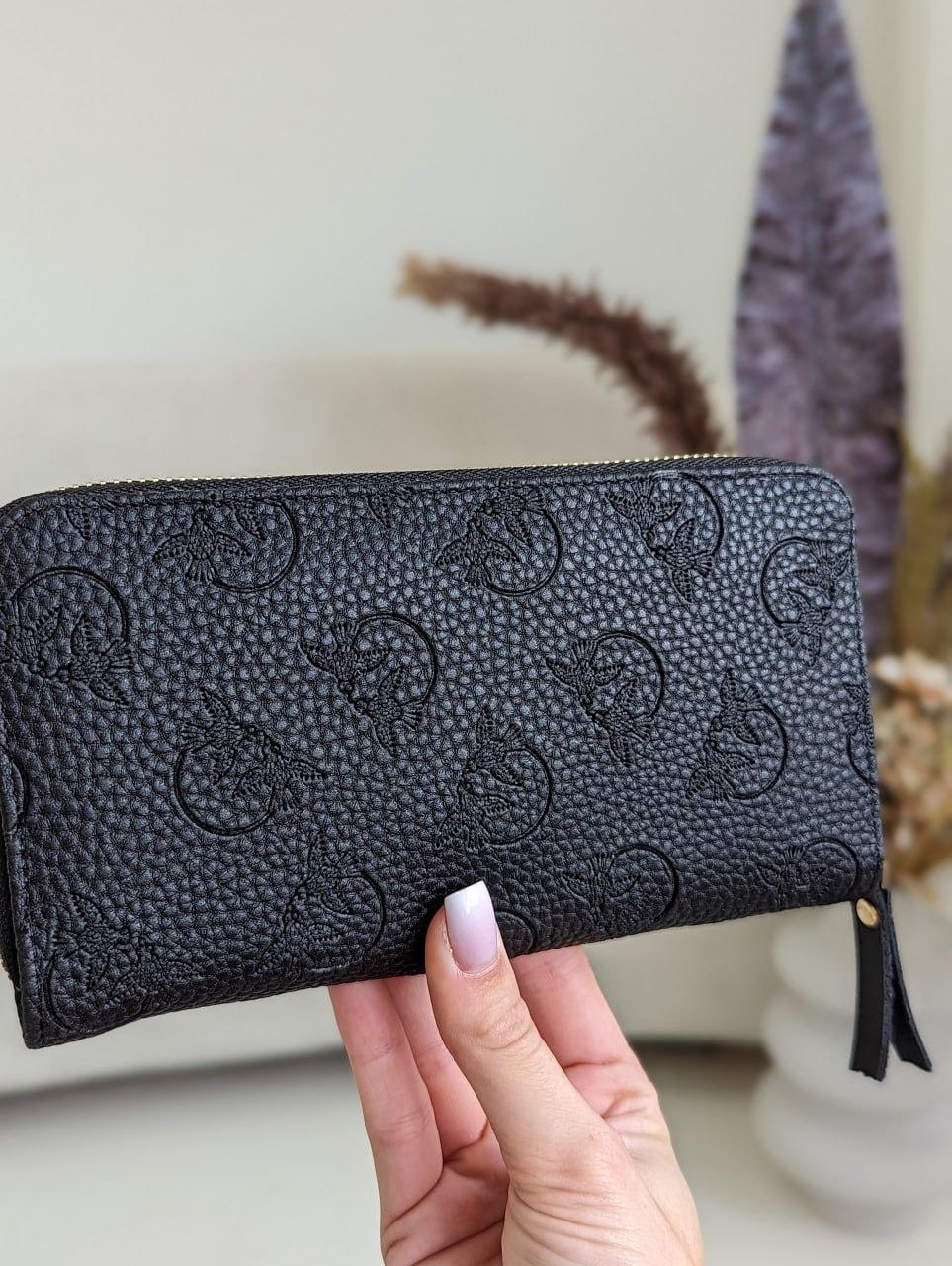 Чорний гаманець на блискавці Pinko Black Gold