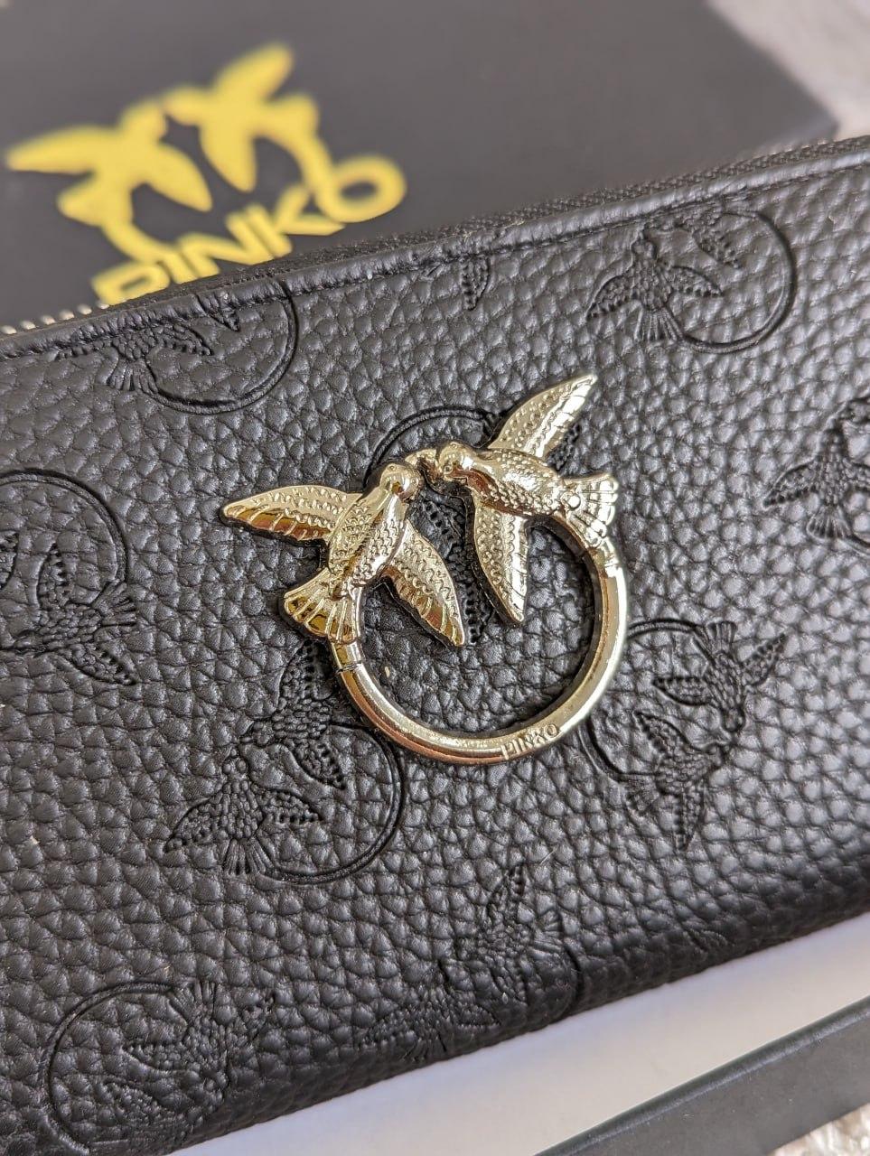 Чорний гаманець на блискавці Pinko Black Gold