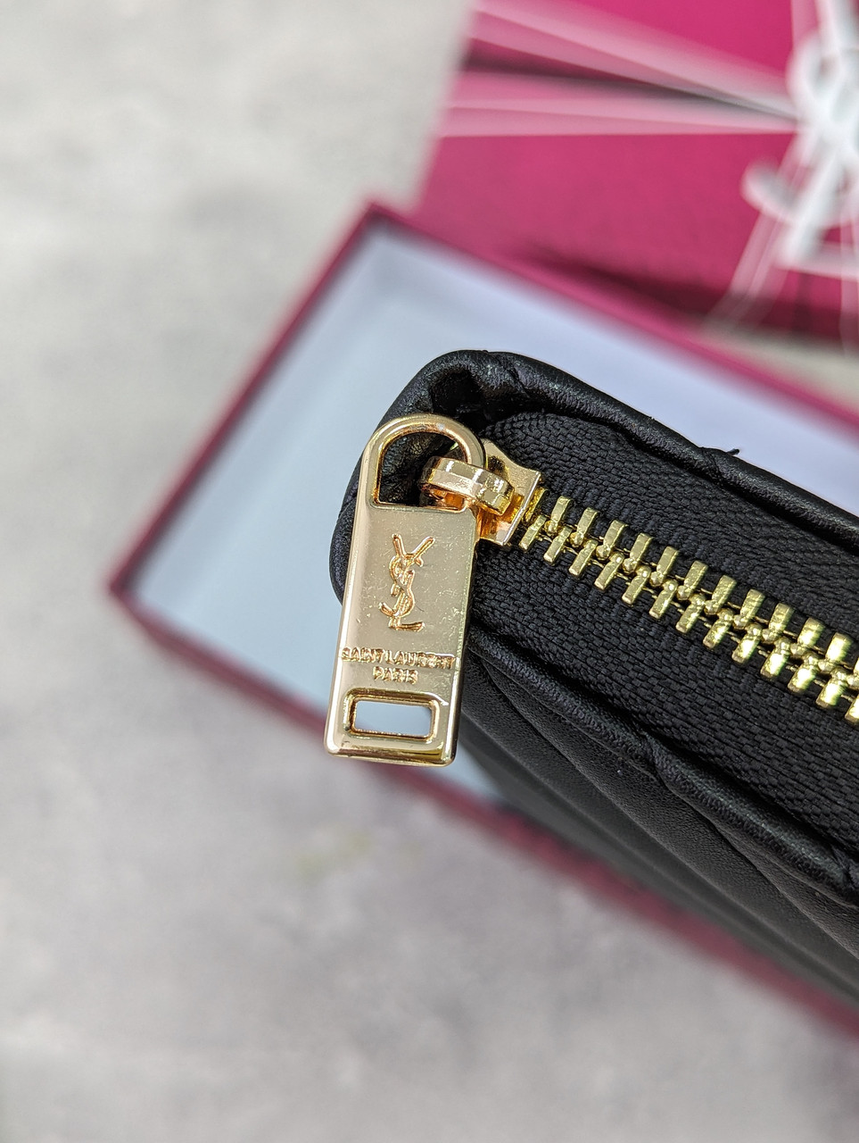 Шкіряний гаманець Yves Saint Laurent якості LUX в фірмовій коробці