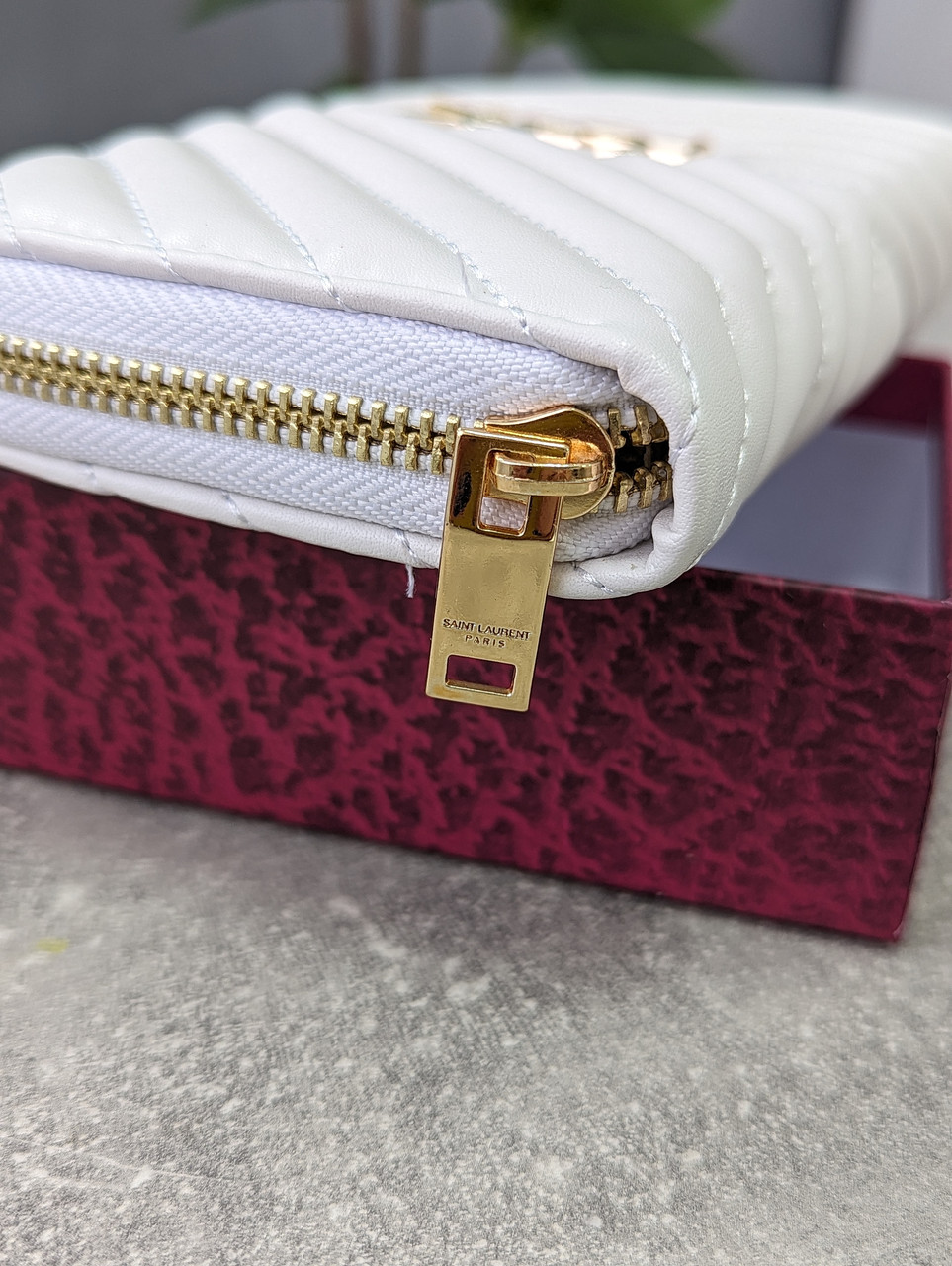Шкіряний гаманець Yves Saint Laurent якості LUX в фірмовій коробці