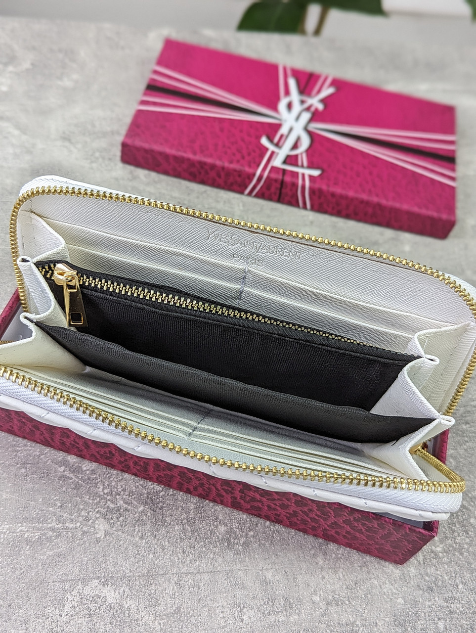 Шкіряний гаманець Yves Saint Laurent якості LUX в фірмовій коробці