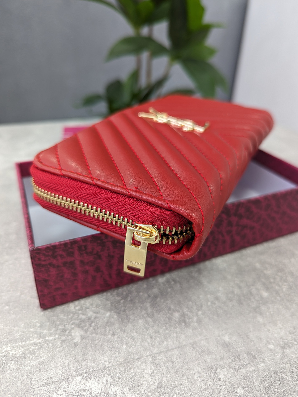 Шкіряний гаманець Yves Saint Laurent якості LUX в фірмовій коробці