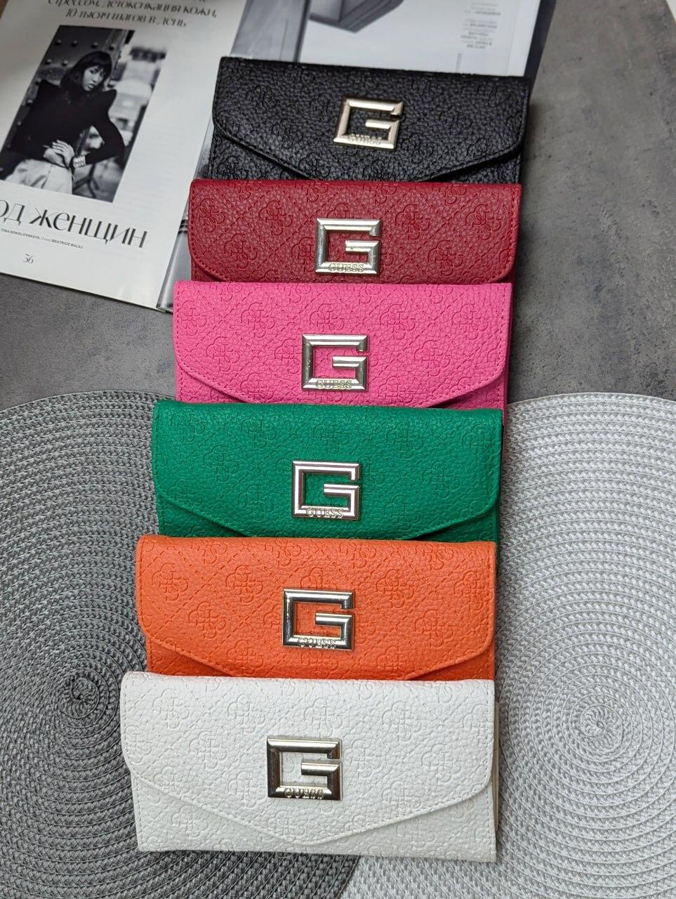 Шкіряний конверт гаманець Guess якості LUX в фірмовій коробці