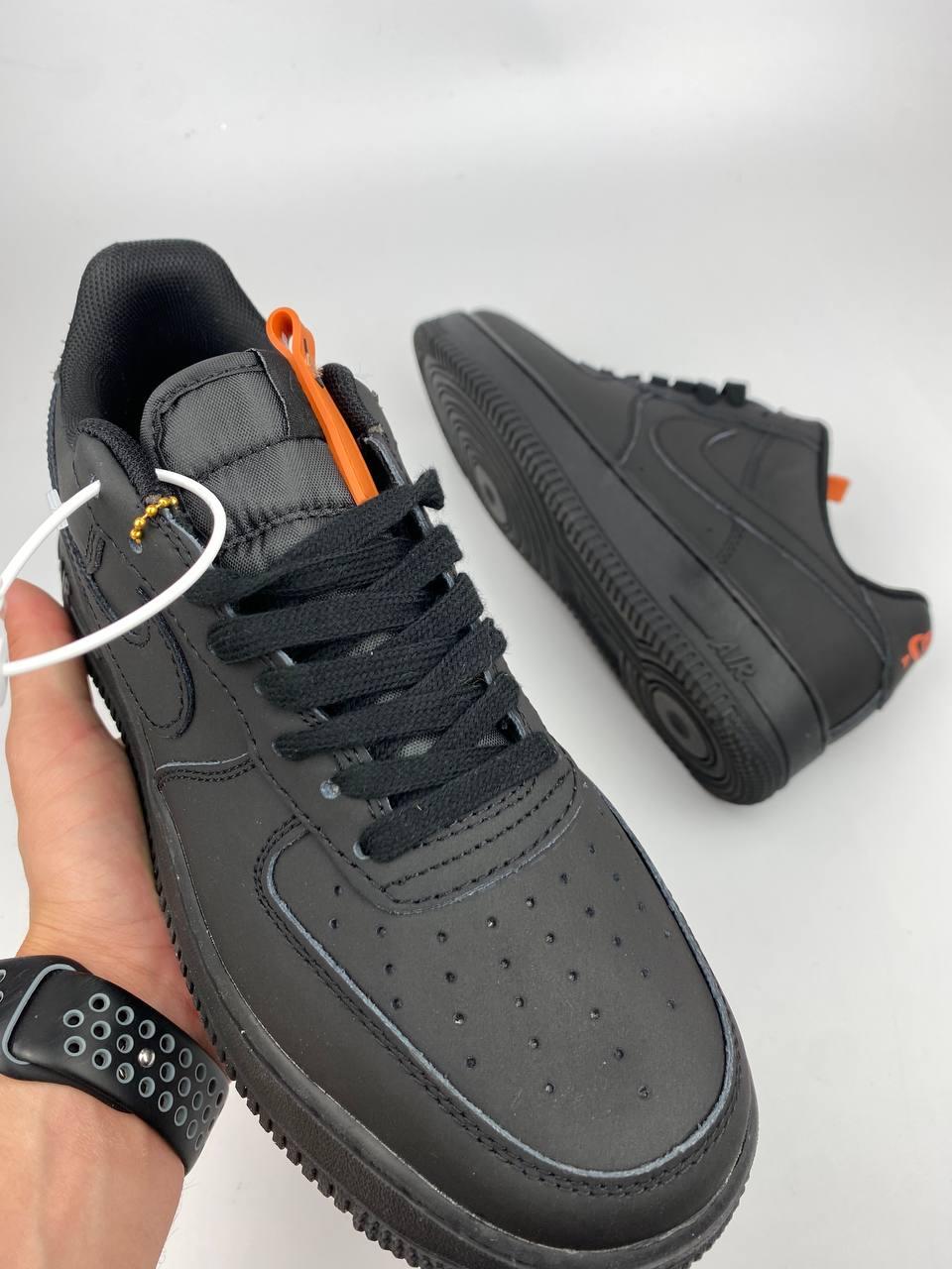 Чорні чоловічі кросівки Nike Air Force Black 41-45 ПРЕМІАЛЬНІ МАТЕРІАЛИ