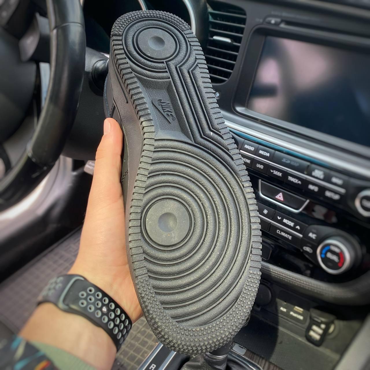 Чорні чоловічі кросівки Nike Air Force Black 41-45 ПРЕМІАЛЬНІ МАТЕРІАЛИ
