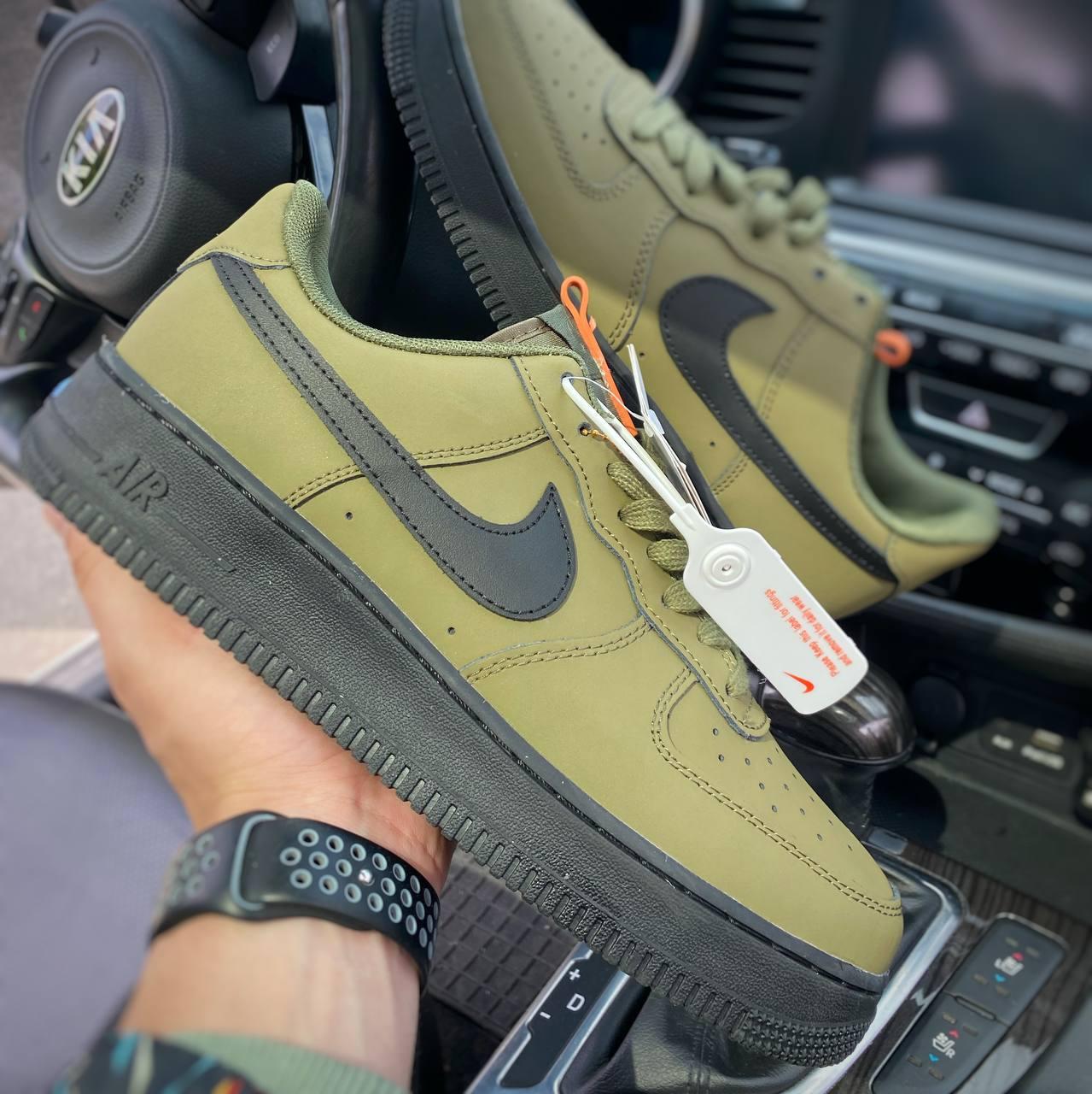 Зелені чоловічі кросівки Nike Air Force Khaki 41-45 ПРЕМІАЛЬНІ МАТЕРІАЛИ