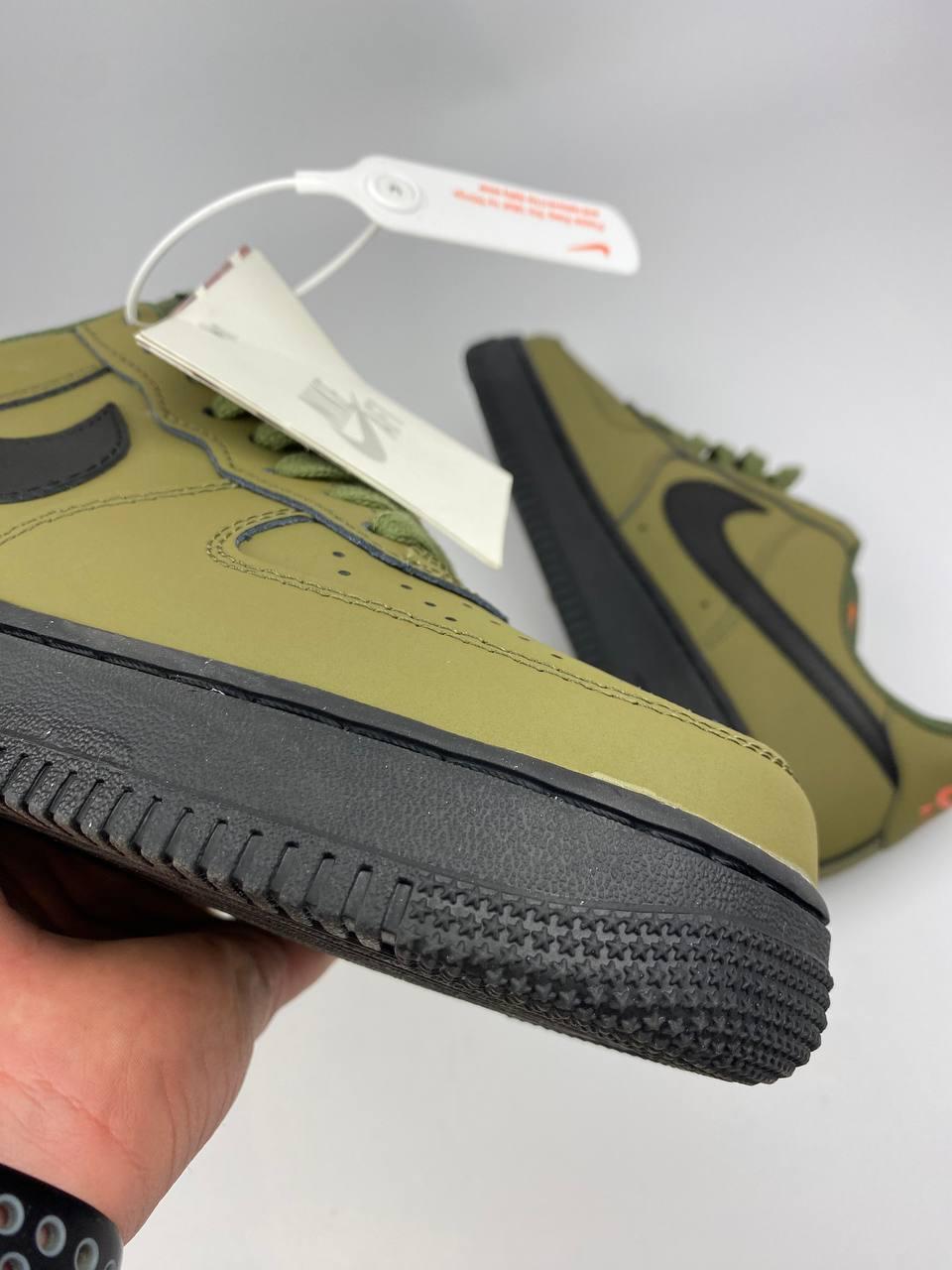Зелені чоловічі кросівки Nike Air Force Khaki 41-45 ПРЕМІАЛЬНІ МАТЕРІАЛИ