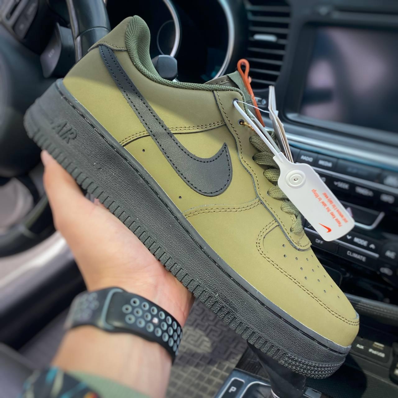 Зелені чоловічі кросівки Nike Air Force Khaki 41-45 ПРЕМІАЛЬНІ МАТЕРІАЛИ