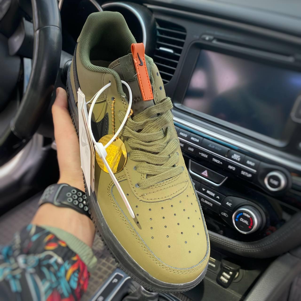 Зелені чоловічі кросівки Nike Air Force Khaki 41-45 ПРЕМІАЛЬНІ МАТЕРІАЛИ