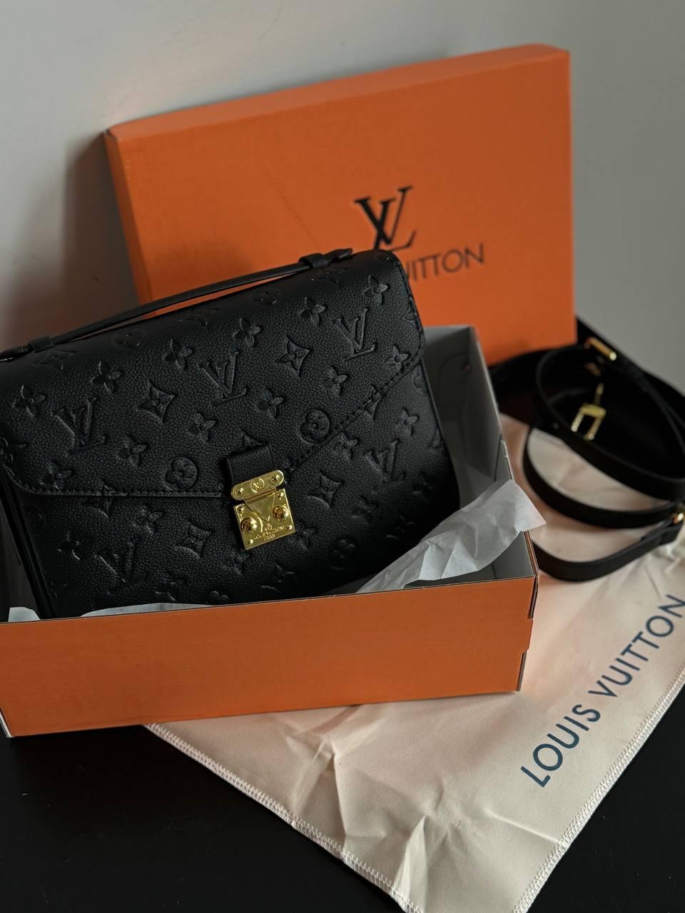 Жіноча чорна сумочка Louis Vuitton PREMIUM Pochette Metis із Подарунком