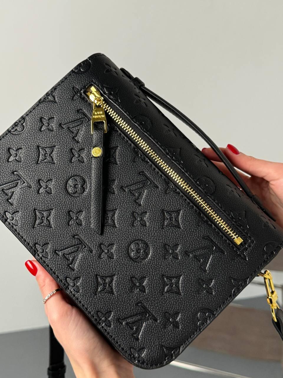 Жіноча чорна сумочка Louis Vuitton PREMIUM Pochette Metis із Подарунком